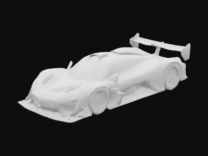 3D model for A hyper-realistic 3D model of the Mercedes-AMG ONE, hybrid hypercar with aerodynamic body, carbon fiber panels, aggressive front splitter, and F1-style rear wing, rendered with realistic metallic paint and LED headlights