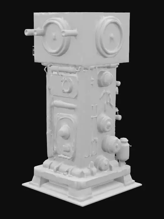 3D model for 蒸汽朋克风格 巨大的金属柱子 布满齿轮 管道 铁锈 4K影视级材质, #game figure#