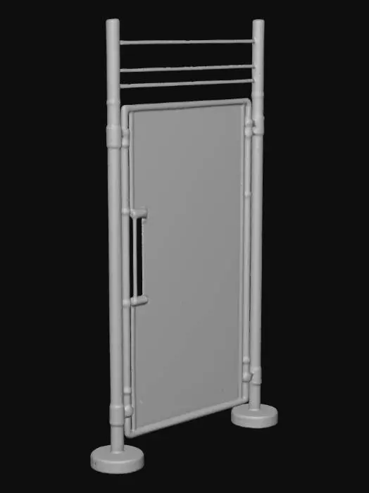 3D model for Generate a high-quality, production-ready 3D model of a tall outdoor chain-link fence section for use in game or film environments. Fence height: 3.6 meters (approx. 12 ft). Length: 2.5 meters section (repeatable modular piece). Construction: welded steel posts (round) spaced at 2.5m, top tension rail, 45-degree tension bar at each end, and diamond-pattern galvanized chain-link mesh with realistic wire thickness. Include a single-leaf pedestrian gate (0.9m wide) integrated into the section. Keep topology clean and quad-dominant where possible, optimized for LODs (High ~35k tris, Mid ~8–12k tris, Low ~1–3k tris). Provide baked normal map and ambient occlusion, and separate tiling PBR textures (albedo, roughness, metallic, normal)