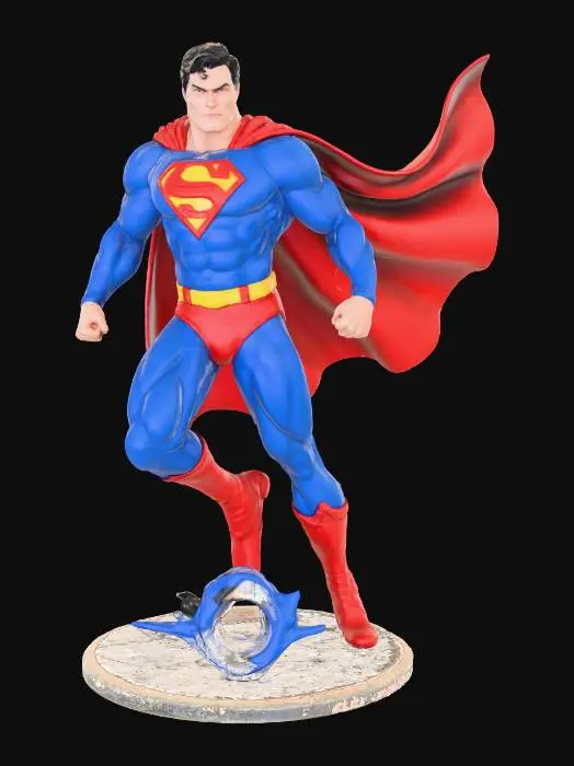 3D model for superman action figure. S sheild on chest needs to be smooth and flush.
