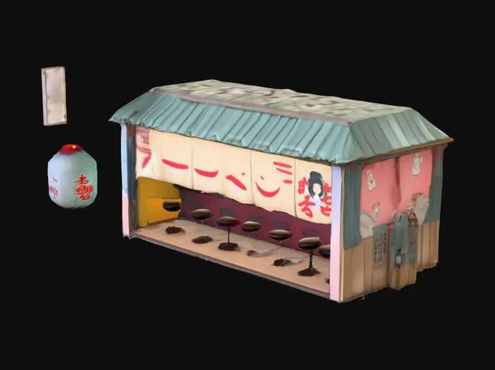 3D model for Ramen Shop Scene naruto