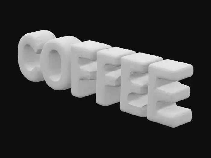 3D model for COFFEE In 3d text