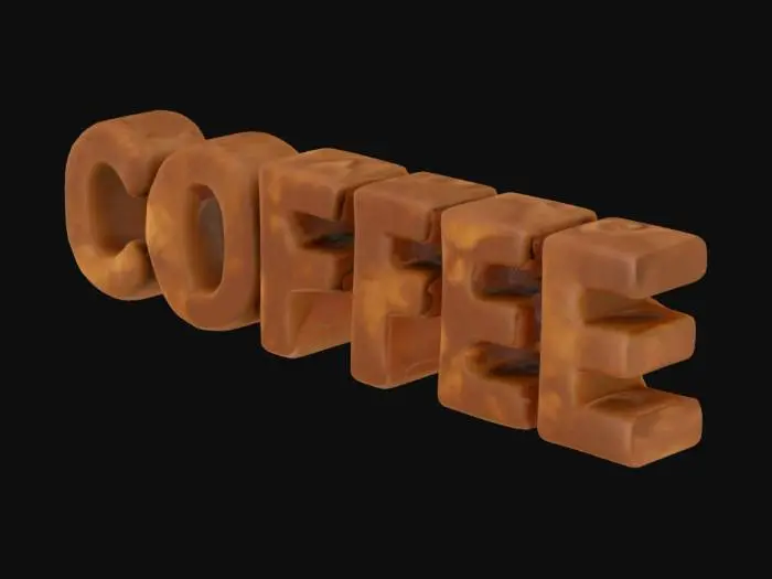 3D model for COFFEE In 3d text
