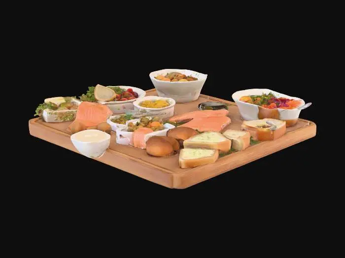 3D model for Traditional swedish smorgasbord, with nubbe
, #food#