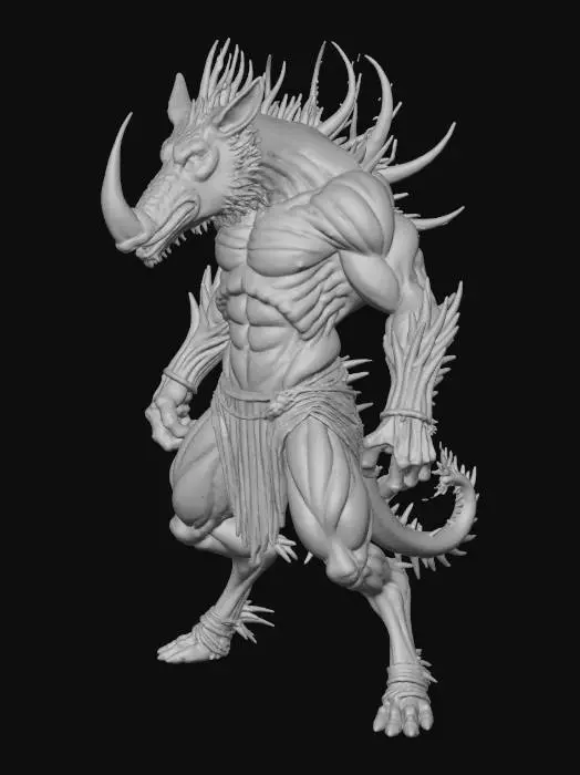 3D model for Metal Wild boar villain, #villain#