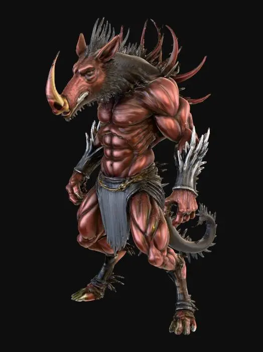 3D model for Metal Wild boar villain, #villain#