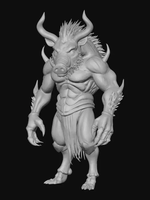 3D model for Metal Wild boar villain, #villain#