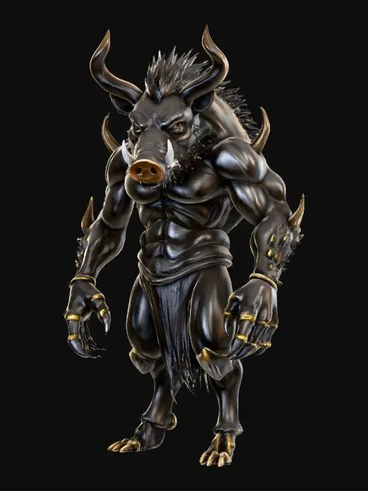 3D model for Metal Wild boar villain, #villain#
