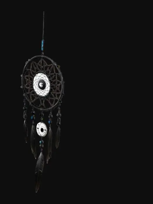 3D model for a dreamcatcher with yin yang in it