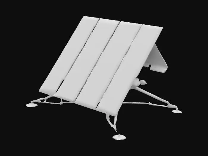 3D model for game asset, mars colony, Solar Panel Array, Building.