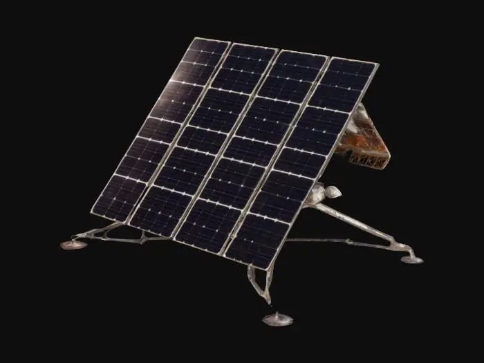 3D model for game asset, mars colony, Solar Panel Array, Building.