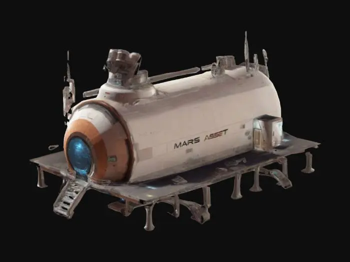 3D model for game asset, mars colony, Research Lab, Building