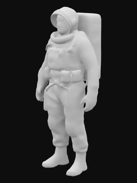 3D model for game asset, mars colony, lab scientist, human