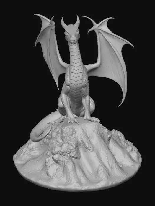3D model for dragon sitting on a volcano