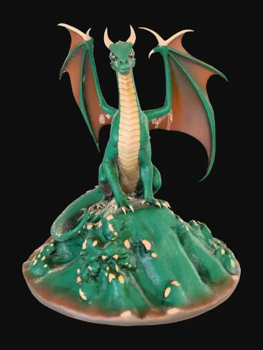 3D model for dragon sitting on a volcano