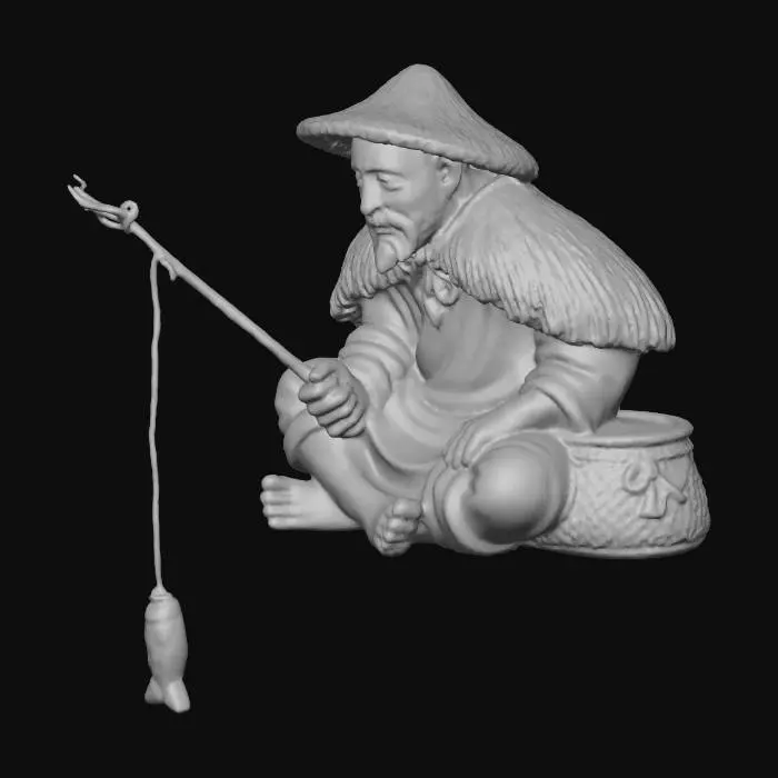 3D model for old china fisherman