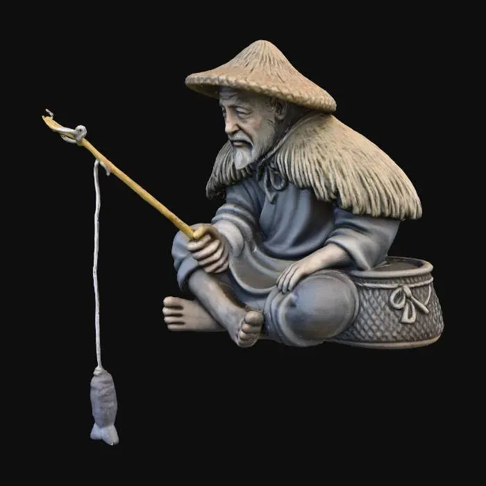 3D model for old china fisherman