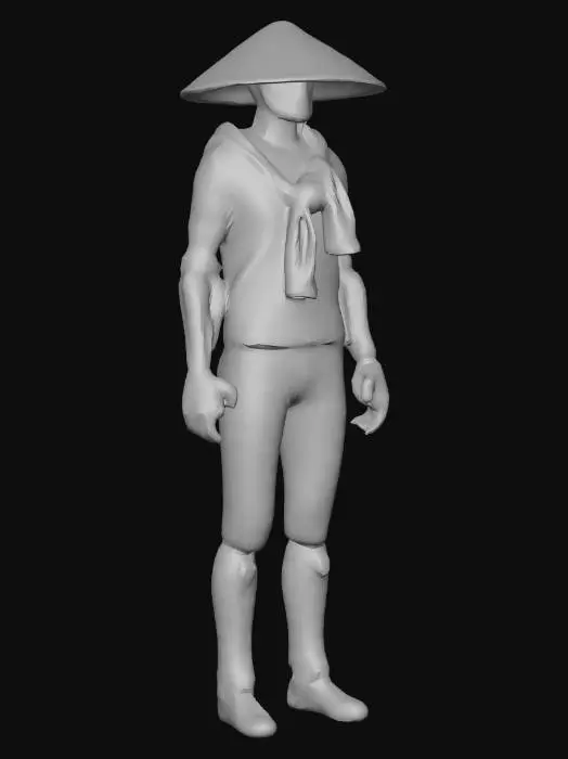 3D model for Cyborg Nomad in a Conical Hat