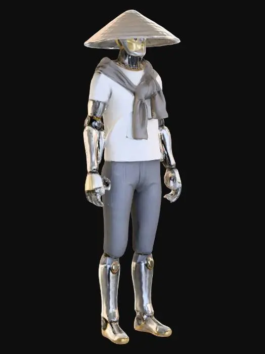 3D model for Cyborg Nomad in a Conical Hat