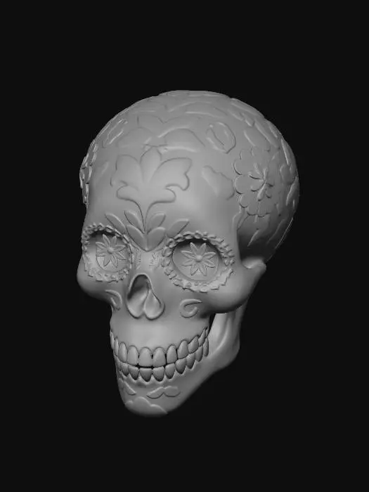 3D model for Un crâne décoré façon mexicaine diaz de la muerte