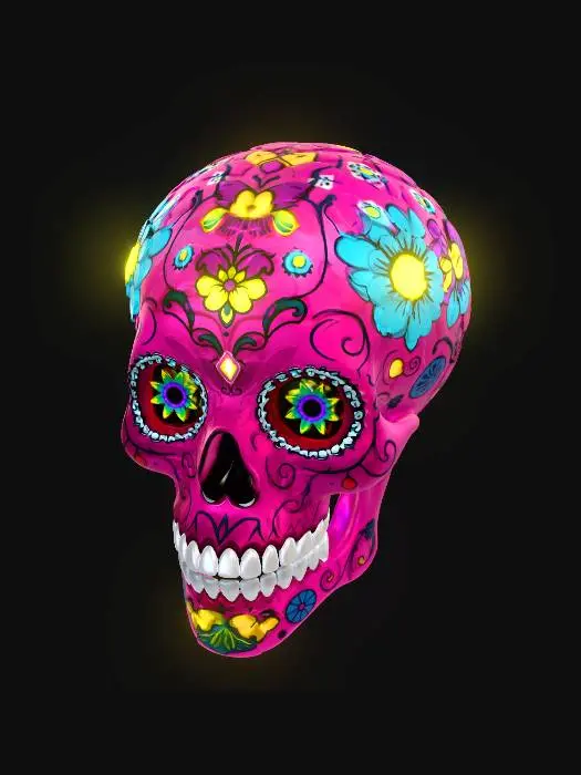 3D model for Un crâne décoré façon mexicaine diaz de la muerte
