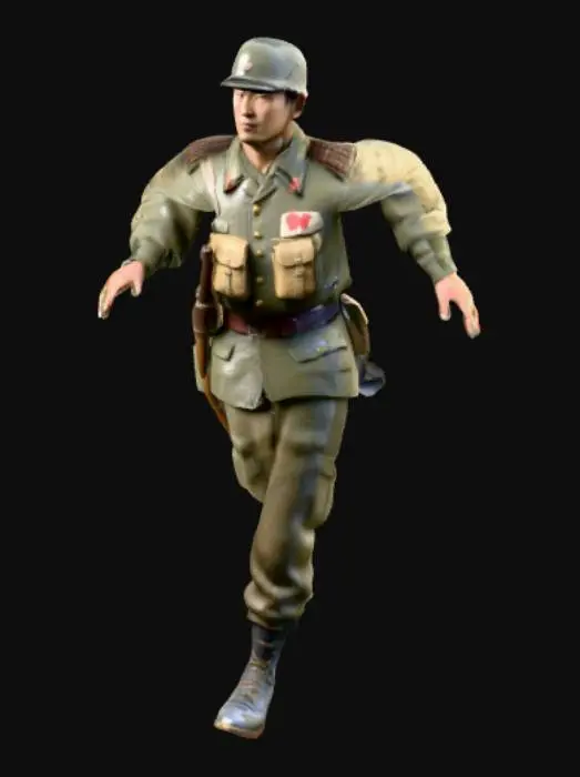 3D model for model 3d dari tentara jepang pada perang dunia ke 2 secara mendetail