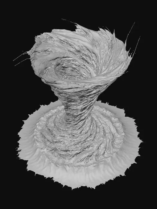 3D model for 巨大な砂の竜巻、上から。背景無し。