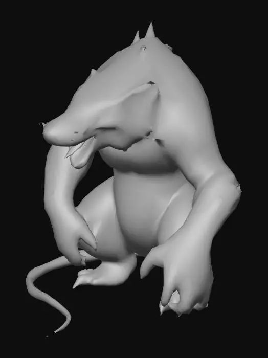 3D model for 巨大なドブネズミのモンスター