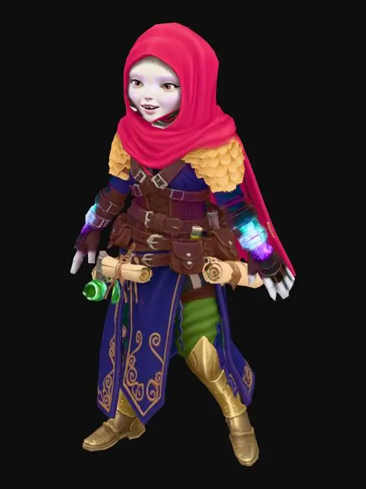 3D model for Gnome wearing veil holding cubes