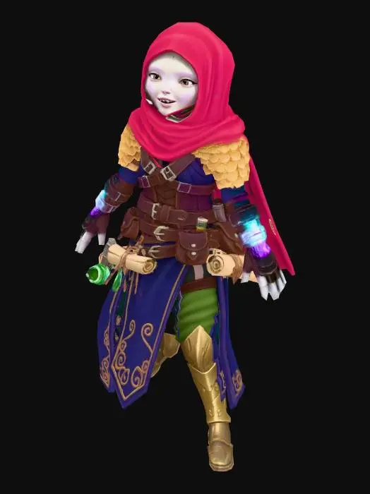 3D model for Gnome wearing veil holding cubes