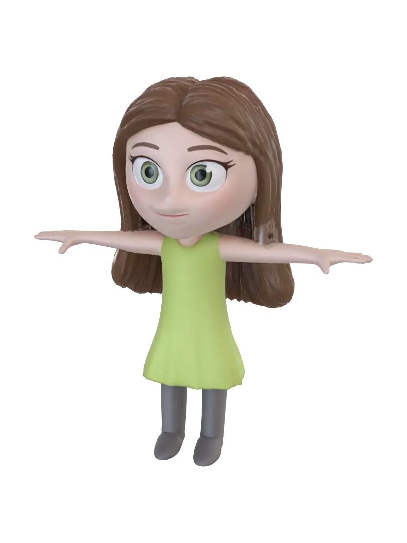 Lilly T-Pose - Standoff 3D model, vytvořený pomocí AI