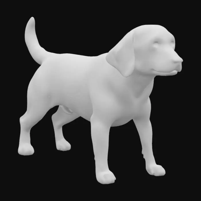 3D model for A beagle dog, realistic style. 