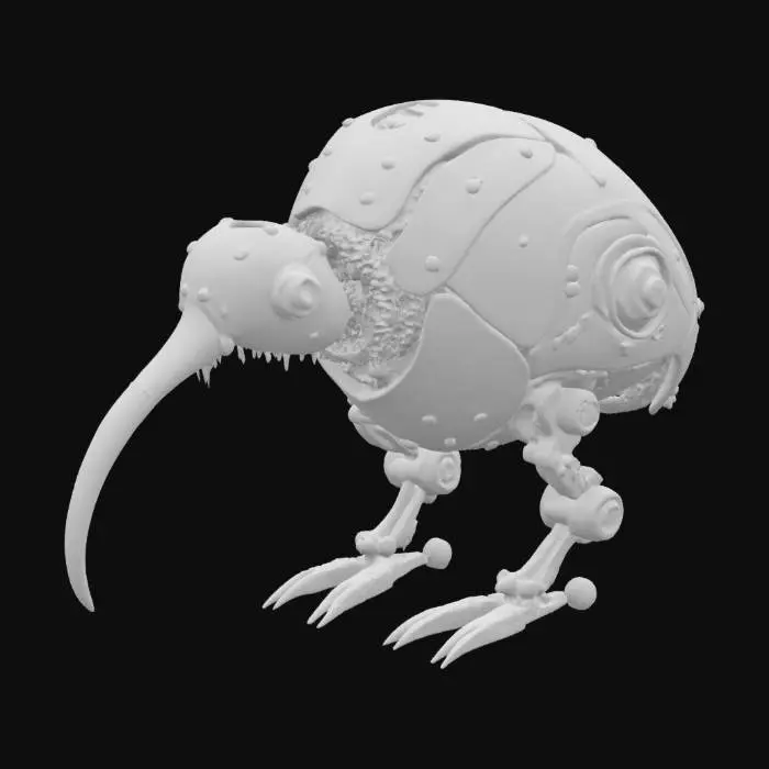 3D model for [New Zealand] A robot kiwi bird, with cogs and gears , #AroundTheWorld#