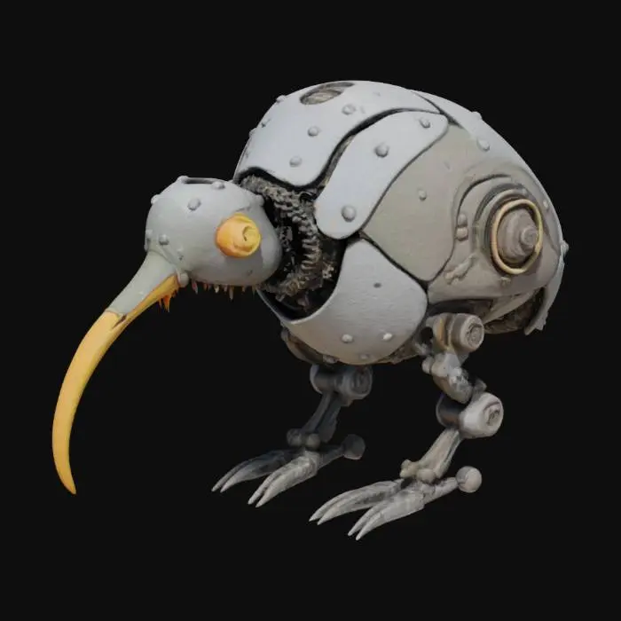 3D model for [New Zealand] A robot kiwi bird, with cogs and gears , #AroundTheWorld#