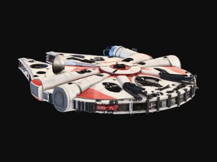 3D model for un modello dettagliato dell'astronave Millenium Falcon dal film star wars