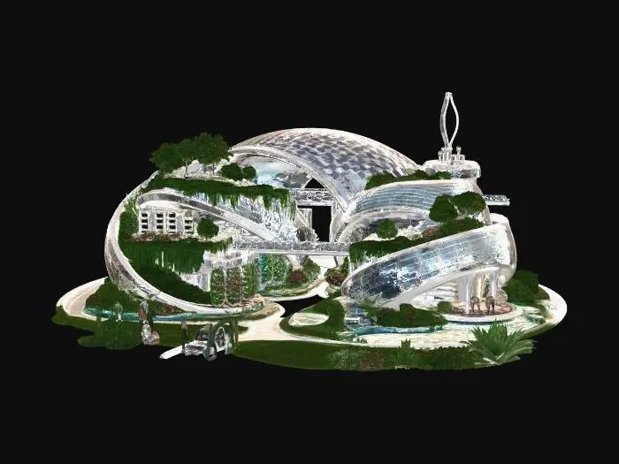 3D model for Verdant Glass Arcology