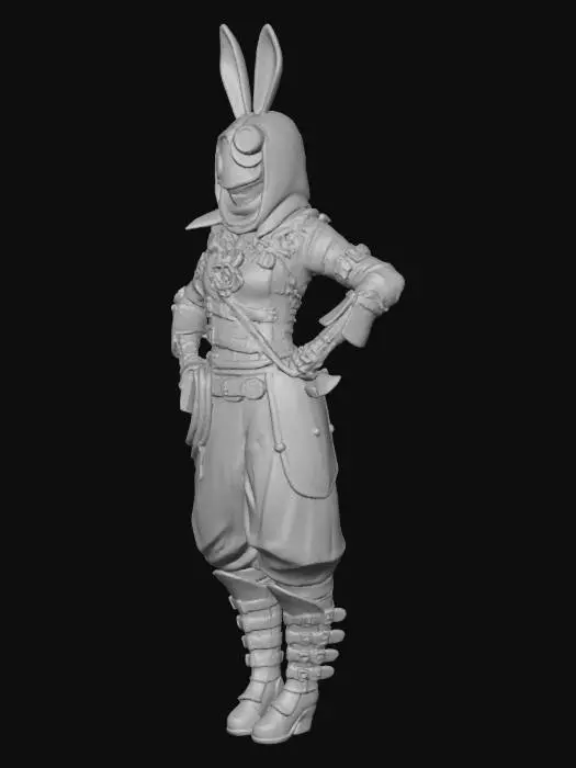 3D model for Steampunk Rabbit Masked Adventurer