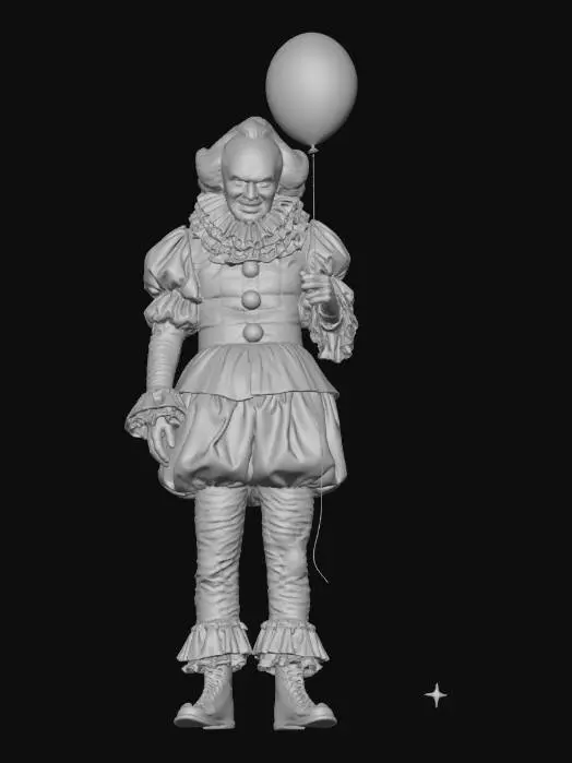3D model for Clown with Red Balloon