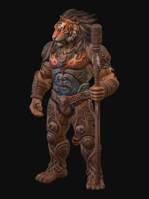 3D model for Flamebound Tiger Warlord