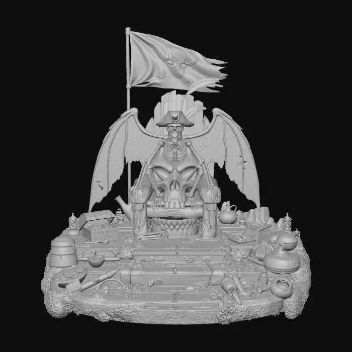 3D model for Winged monkey Skull Throne