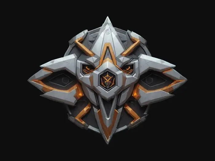 3D model for emblem cyborg robotic, robotic style geometry, high resolution, #emblem#