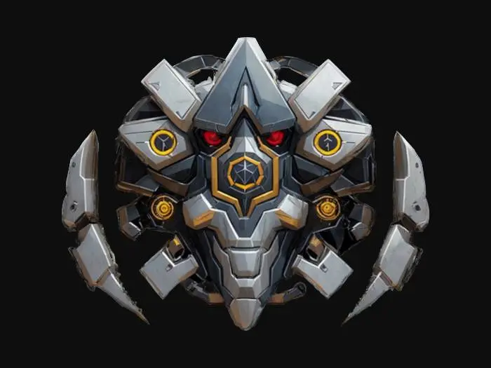 3D model for emblem cyborg robotic, robotic style geometry, high resolution, #emblem#