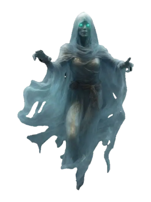 fantasy floating wraith in attack roaring, body is wrapped in a cloth robe that flutter… - Epic-3D-modell, genererad av AI