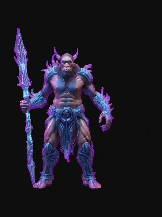 3D model for neanderthal with bio-sword, the sword has a crystalline chitin surface with a transparent layer under which veins of energy are visible, blade has visible spines that release poison and create vibrations, the hilt of the sword has symbiotic growths that penetrate the user's hand, the sword is decorated with bio-luminescent patterns that react to the user's emotions, epic stance, attack position, extremely details, high resolution texture, model with sword detail, #ChronoForgeWeapon#