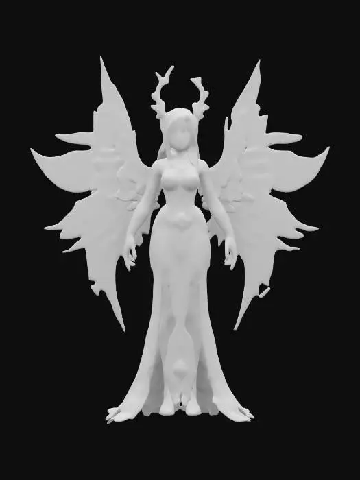 3D model for fantasy female elementalist, slim figure and elegant body, beautifully and neatly dressed with lots of small accessories, she has a magical effect all around her, dreamy expression on her face, extremely details, high resolution texture, epic stance