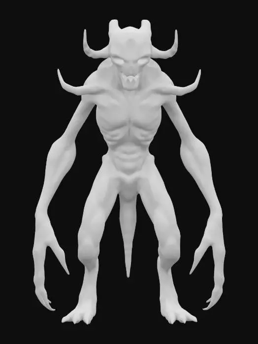 3D model for sci-fi dark horror hologram monster, intangible intertwined body, mouth full of sharp shadows, several limbs stretched forward to grab prey, completely translucent and dark body, electronic effects glowing over the body, extremely details, high resolution texture, epic stance