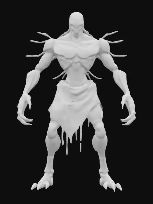 3D model for sci-fi fantasy robotic spider humanoid creature, spider body and humanoid like structure, terrifying expression, spider in attack, clawed limbs, covered in torn clothes, extremely details, high resolution texture, epic stance