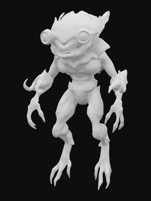 3D model for sci-fi creature from another world with tall body, has multiple limbs and uses all limbs to move, floats in the air, body has graceful shapes and is partially dressed in a special glowing spacesuit, huge jaw in attack, terrifying expression, some limbs hold strange balls, extremely details, high resolution texture, epic stance