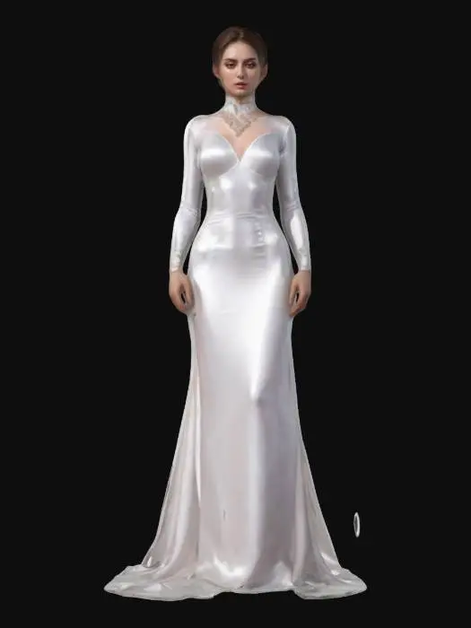 3D model for female elegant, slim tall body, empty hands along the body, elegantly dressed evening wear, pretty face in high detail, small ornaments on the body, extremely details, high resolution texture, epic stance, #women#