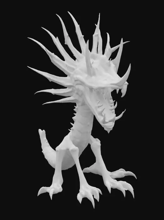 3D model for fantasy carnivorous flower creature, strong stems and leaves, instead of a flower an open mouth full of sharp teeth, in attack, extremely detailed, high resolution texture, epic stance, #garden#